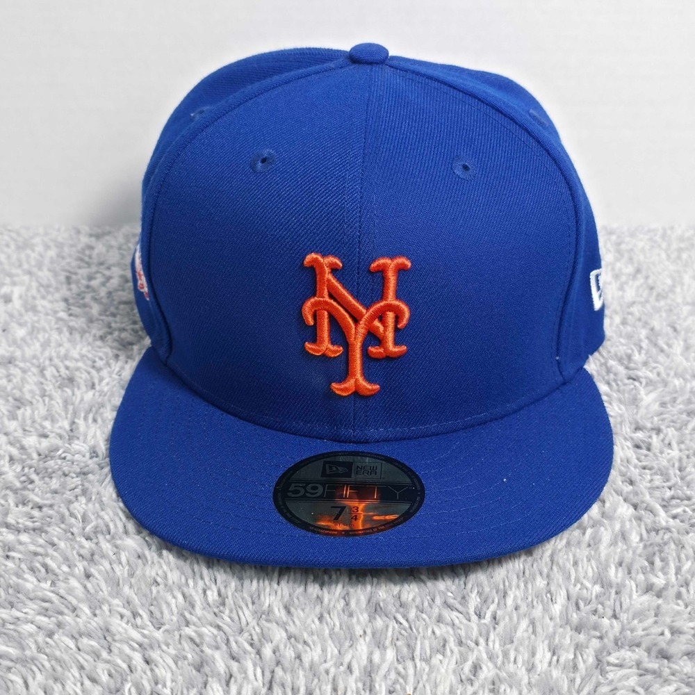 New Era 59FIFTY New York Mets 1986 World Series Fitted Hat MLB Size 7 3/4 Blue
